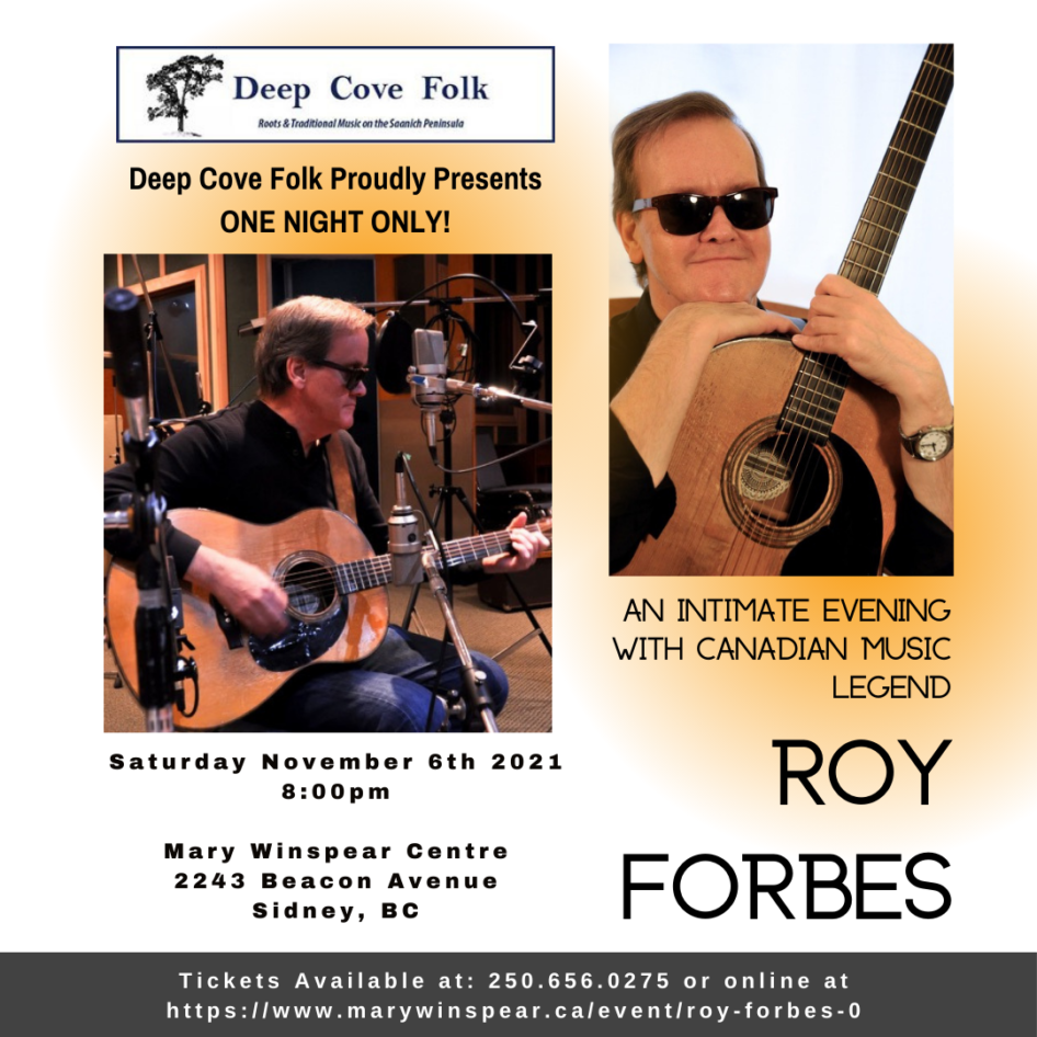 An intimate evening with Canadian Music Legend Roy Forbes! | Deep Cove ...